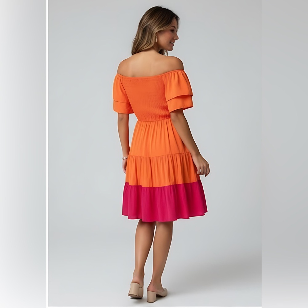 Off Shoulder Ruffle Dress - Picture 3 of 10